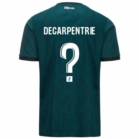 Kandiny Enfant Maillot Valentin Decarpentrie #0 Vert Foncé Tenues Extérieur 2024/25 T-Shirt