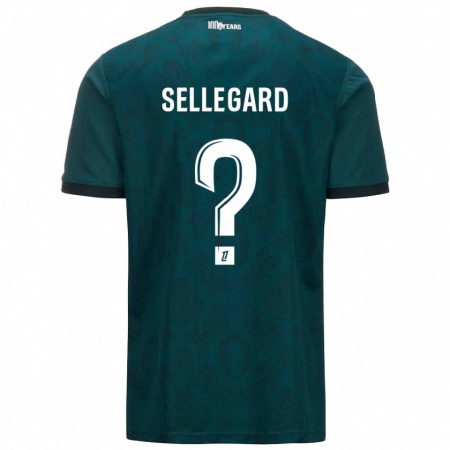 Kandiny Enfant Maillot Alexander Sellegard #0 Vert Foncé Tenues Extérieur 2024/25 T-Shirt