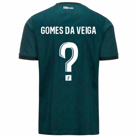 Kandiny Enfant Maillot Melvin Gomes Da Veiga #0 Vert Foncé Tenues Extérieur 2024/25 T-Shirt