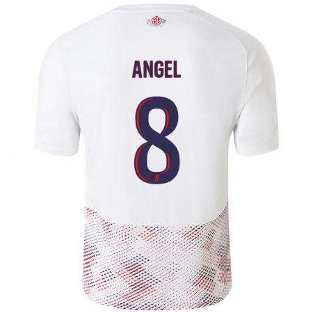 Kandiny Enfant Maillot Angel Gomes #8 Blanc Bleu Royal Tenues Extérieur 2024/25 T-Shirt