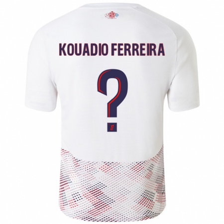 Kandiny Enfant Maillot Wilfrid Kouadio Ferreira #0 Blanc Bleu Royal Tenues Extérieur 2024/25 T-Shirt