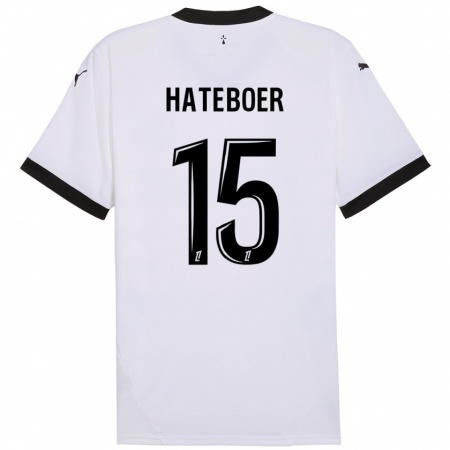 Kandiny Enfant Maillot Hans Hateboer #15 Blanc Noir Tenues Extérieur 2024/25 T-Shirt