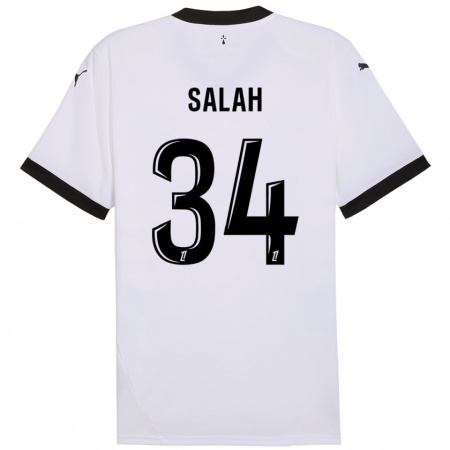 Kandiny Enfant Maillot Ibrahim Salah #34 Blanc Noir Tenues Extérieur 2024/25 T-Shirt