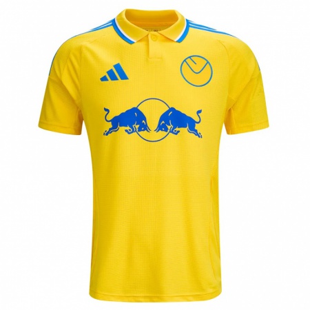 Kandiny Enfant Maillot Brenden Aaronson #11 Jaune Bleu Tenues Extérieur 2024/25 T-Shirt