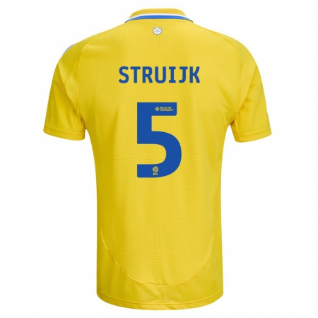 Kandiny Enfant Maillot Pascal Struijk #5 Jaune Bleu Tenues Extérieur 2024/25 T-Shirt