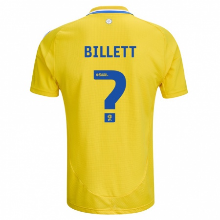 Kandiny Enfant Maillot Joe Billett #0 Jaune Bleu Tenues Extérieur 2024/25 T-Shirt