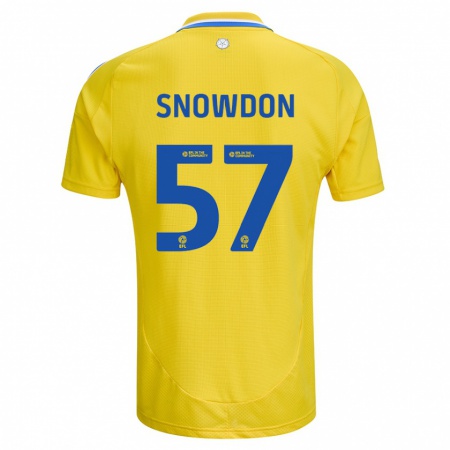 Kandiny Enfant Maillot Joe Snowdon #57 Jaune Bleu Tenues Extérieur 2024/25 T-Shirt