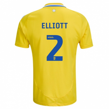 Kandiny Enfant Maillot Izzy Elliott #2 Jaune Bleu Tenues Extérieur 2024/25 T-Shirt