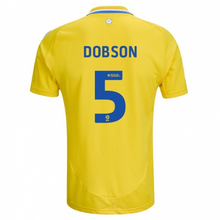 Kandiny Enfant Maillot Ellie Dobson #5 Jaune Bleu Tenues Extérieur 2024/25 T-Shirt