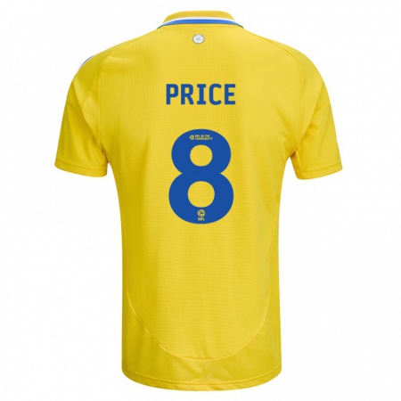 Kandiny Enfant Maillot Leoni Price #8 Jaune Bleu Tenues Extérieur 2024/25 T-Shirt