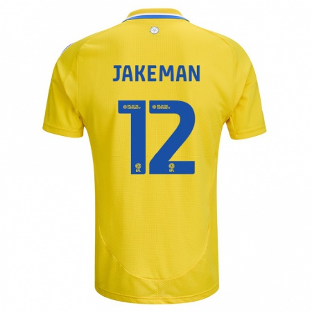 Kandiny Enfant Maillot Harriet Jakeman #12 Jaune Bleu Tenues Extérieur 2024/25 T-Shirt