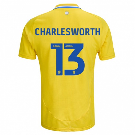 Kandiny Enfant Maillot Millie Robshaw-Charlesworth #13 Jaune Bleu Tenues Extérieur 2024/25 T-Shirt