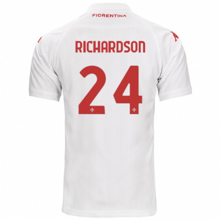 Kandiny Enfant Maillot Amir Richardson #24 Blanc Tenues Extérieur 2024/25 T-Shirt