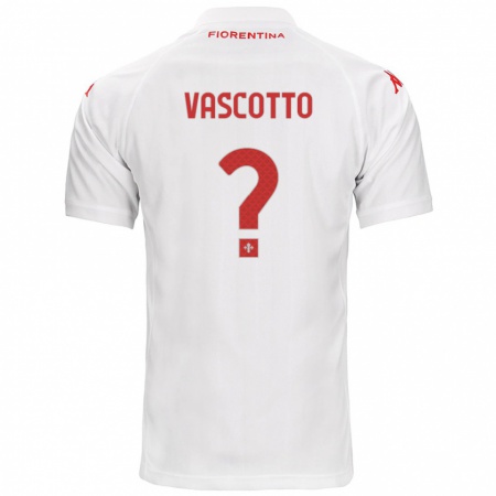 Kandiny Enfant Maillot Edoardo Vascotto #0 Blanc Tenues Extérieur 2024/25 T-Shirt