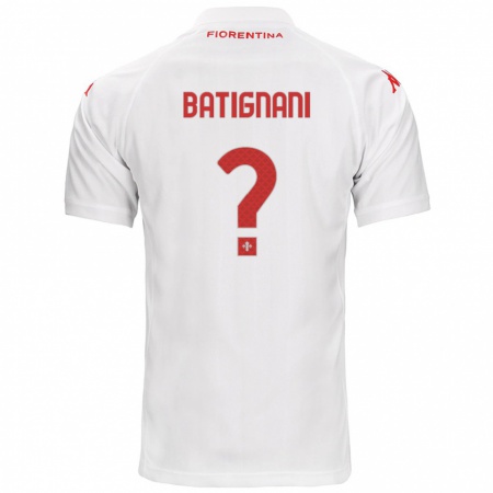 Kandiny Enfant Maillot Francesco Batignani #0 Blanc Tenues Extérieur 2024/25 T-Shirt