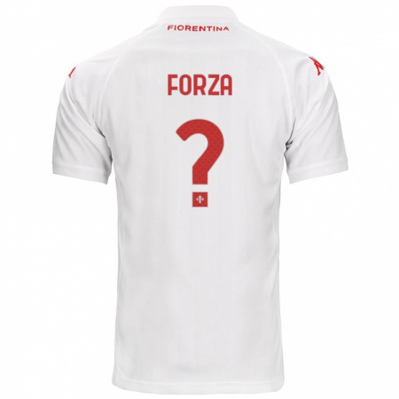 Kandiny Enfant Maillot Francesco Forza #0 Blanc Tenues Extérieur 2024/25 T-Shirt