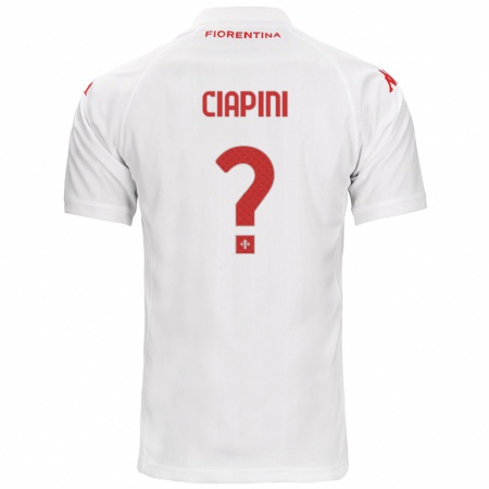 Kandiny Enfant Maillot Adriano Ciapini #0 Blanc Tenues Extérieur 2024/25 T-Shirt