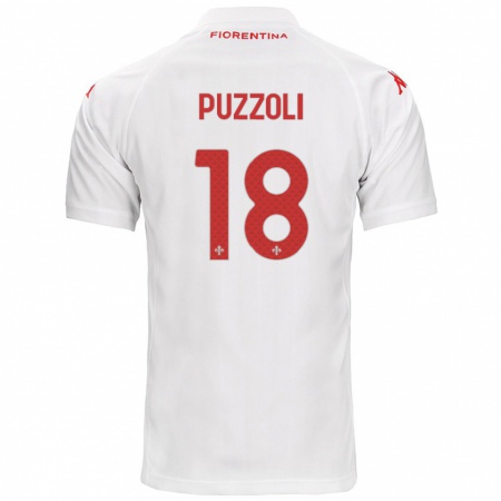 Kandiny Enfant Maillot Giorgio Puzzoli #18 Blanc Tenues Extérieur 2024/25 T-Shirt