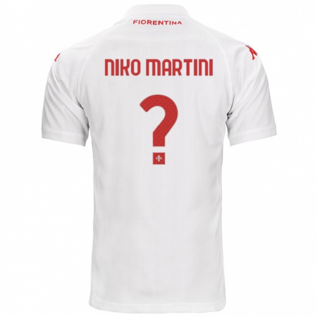 Kandiny Enfant Maillot Niko Martini #0 Blanc Tenues Extérieur 2024/25 T-Shirt