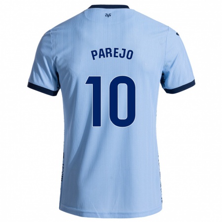 Kandiny Enfant Maillot Dani Parejo #10 Bleu Ciel Tenues Extérieur 2024/25 T-Shirt