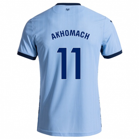 Kandiny Enfant Maillot Ilias Akhomach #11 Bleu Ciel Tenues Extérieur 2024/25 T-Shirt