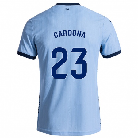 Kandiny Enfant Maillot Sergi Cardona #23 Bleu Ciel Tenues Extérieur 2024/25 T-Shirt