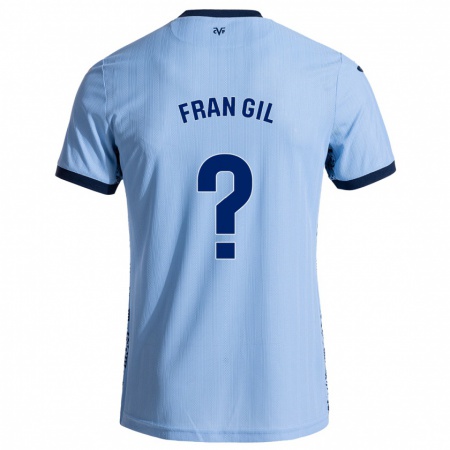 Kandiny Enfant Maillot Fran Gil #0 Bleu Ciel Tenues Extérieur 2024/25 T-Shirt