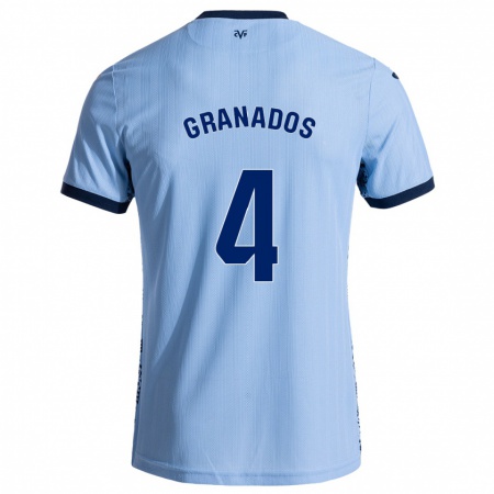 Kandiny Enfant Maillot Carlos Granados #4 Bleu Ciel Tenues Extérieur 2024/25 T-Shirt