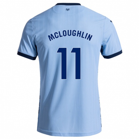 Kandiny Enfant Maillot Caden Mcloughlin #11 Bleu Ciel Tenues Extérieur 2024/25 T-Shirt