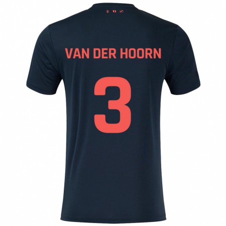 Kandiny Enfant Maillot Mike Van Der Hoorn #3 Noir Rouge Tenues Extérieur 2024/25 T-Shirt