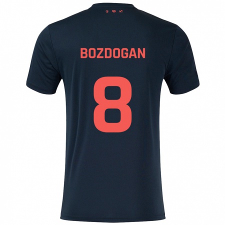 Kandiny Enfant Maillot Can Bozdogan #8 Noir Rouge Tenues Extérieur 2024/25 T-Shirt