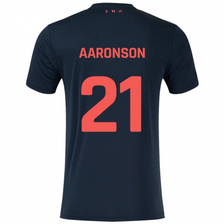 Kandiny Enfant Maillot Paxten Aaronson #21 Noir Rouge Tenues Extérieur 2024/25 T-Shirt