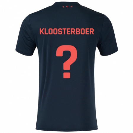 Kandiny Enfant Maillot Per Kloosterboer #0 Noir Rouge Tenues Extérieur 2024/25 T-Shirt