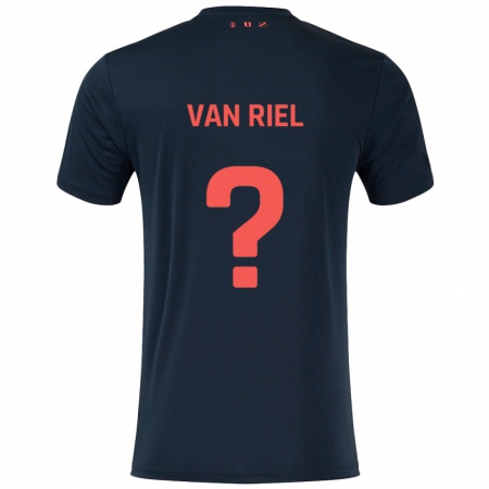 Kandiny Enfant Maillot Jesper Van Riel #0 Noir Rouge Tenues Extérieur 2024/25 T-Shirt