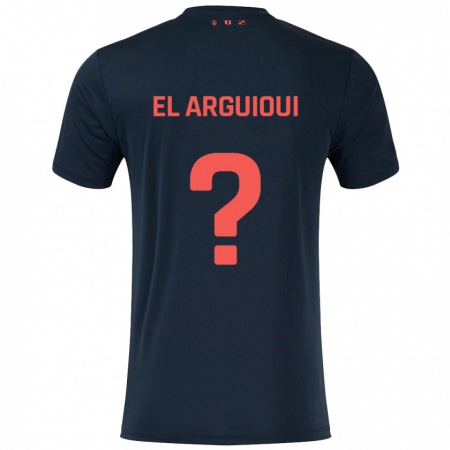 Kandiny Enfant Maillot Rafik El Arguioui #0 Noir Rouge Tenues Extérieur 2024/25 T-Shirt