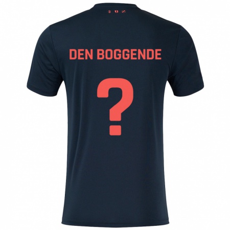 Kandiny Enfant Maillot Tijn Den Boggende #0 Noir Rouge Tenues Extérieur 2024/25 T-Shirt