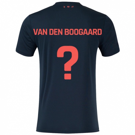 Kandiny Enfant Maillot Brian Van Den Boogaard #0 Noir Rouge Tenues Extérieur 2024/25 T-Shirt