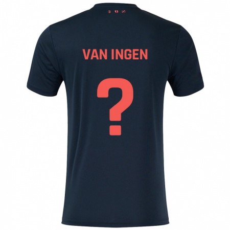 Kandiny Enfant Maillot Thijs Van Ingen #0 Noir Rouge Tenues Extérieur 2024/25 T-Shirt