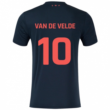 Kandiny Enfant Maillot Senne Van De Velde #10 Noir Rouge Tenues Extérieur 2024/25 T-Shirt