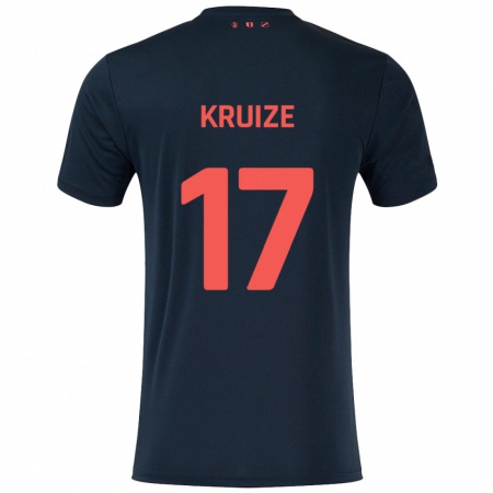 Kandiny Enfant Maillot Elisha Kruize #17 Noir Rouge Tenues Extérieur 2024/25 T-Shirt