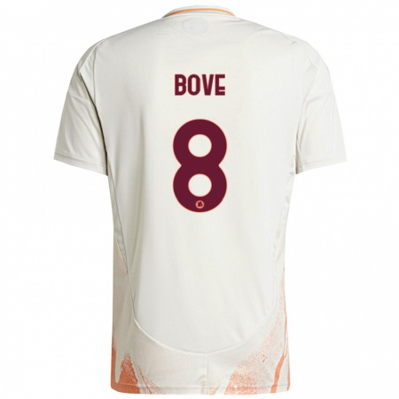 Kandiny Enfant Maillot Edoardo Bove #8 Crème Blanc Orange Tenues Extérieur 2024/25 T-Shirt