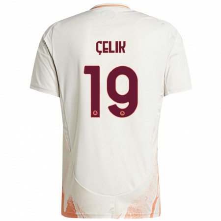 Kandiny Enfant Maillot Zeki Çelik #19 Crème Blanc Orange Tenues Extérieur 2024/25 T-Shirt