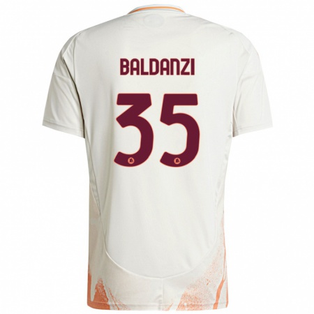 Kandiny Enfant Maillot Tommaso Baldanzi #35 Crème Blanc Orange Tenues Extérieur 2024/25 T-Shirt