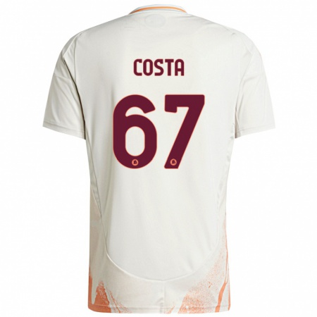 Kandiny Enfant Maillot João Costa #67 Crème Blanc Orange Tenues Extérieur 2024/25 T-Shirt