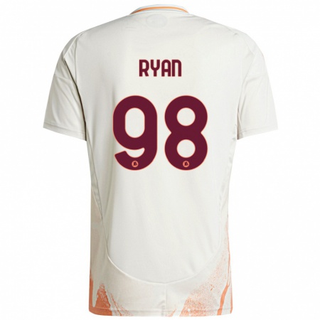 Kandiny Enfant Maillot Mathew Ryan #98 Crème Blanc Orange Tenues Extérieur 2024/25 T-Shirt