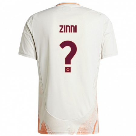 Kandiny Enfant Maillot Raul Zinni #0 Crème Blanc Orange Tenues Extérieur 2024/25 T-Shirt