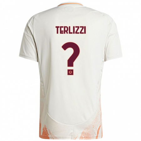 Kandiny Enfant Maillot Federico Terlizzi #0 Crème Blanc Orange Tenues Extérieur 2024/25 T-Shirt