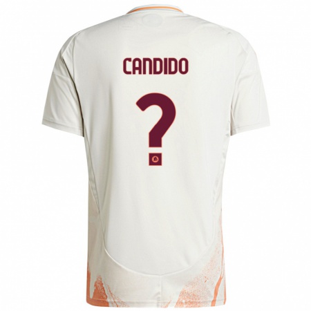 Kandiny Enfant Maillot Gabriele Candido #0 Crème Blanc Orange Tenues Extérieur 2024/25 T-Shirt