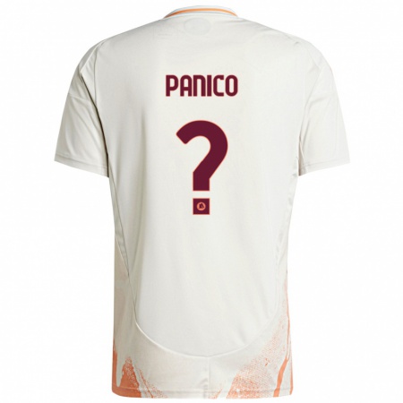 Kandiny Enfant Maillot Francesco Panico #0 Crème Blanc Orange Tenues Extérieur 2024/25 T-Shirt