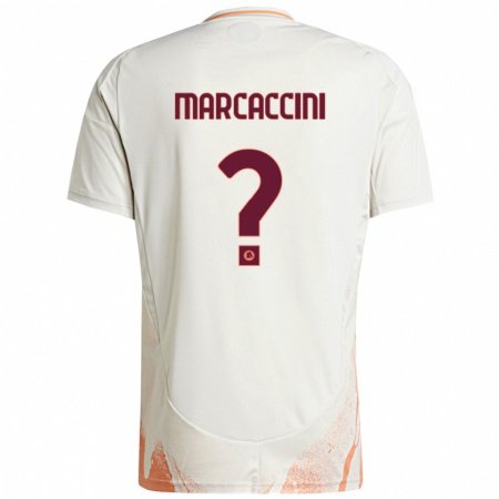 Kandiny Enfant Maillot Alessio Marcaccini #0 Crème Blanc Orange Tenues Extérieur 2024/25 T-Shirt